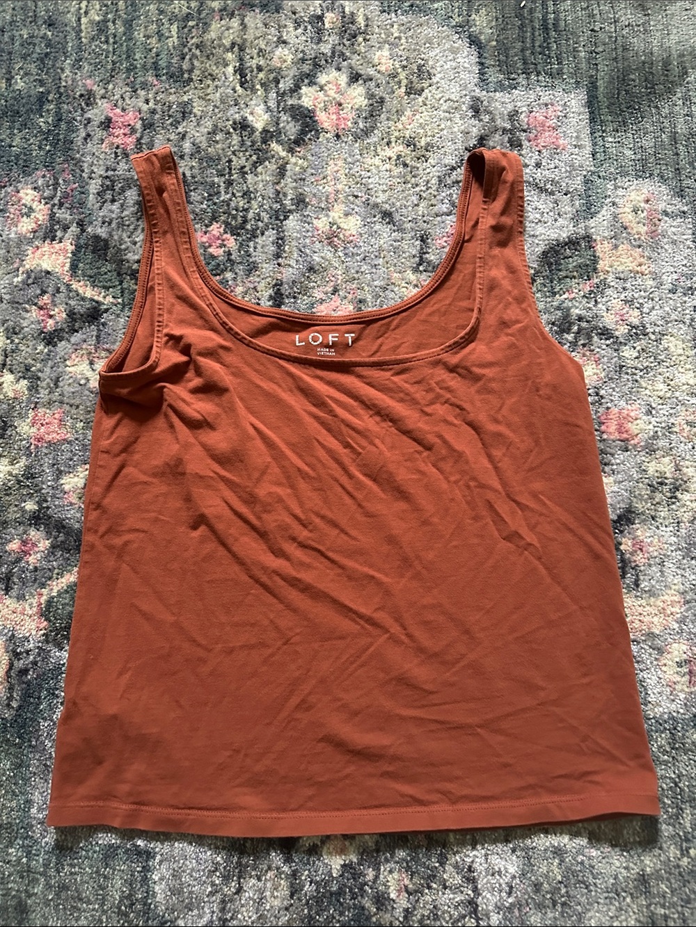 LOFT Rust Scoop Neck Tank Top Size Small Autumn Gilmore Aesthetic Good Condition
